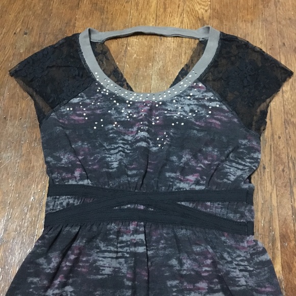 Free People black, gray & dark pink dress. Small - Picture 7 of 16